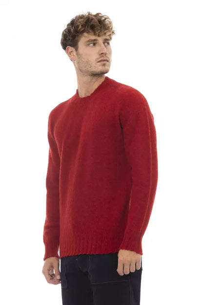 Alpha Studio Red Wool Men Sweater Alpha Studio