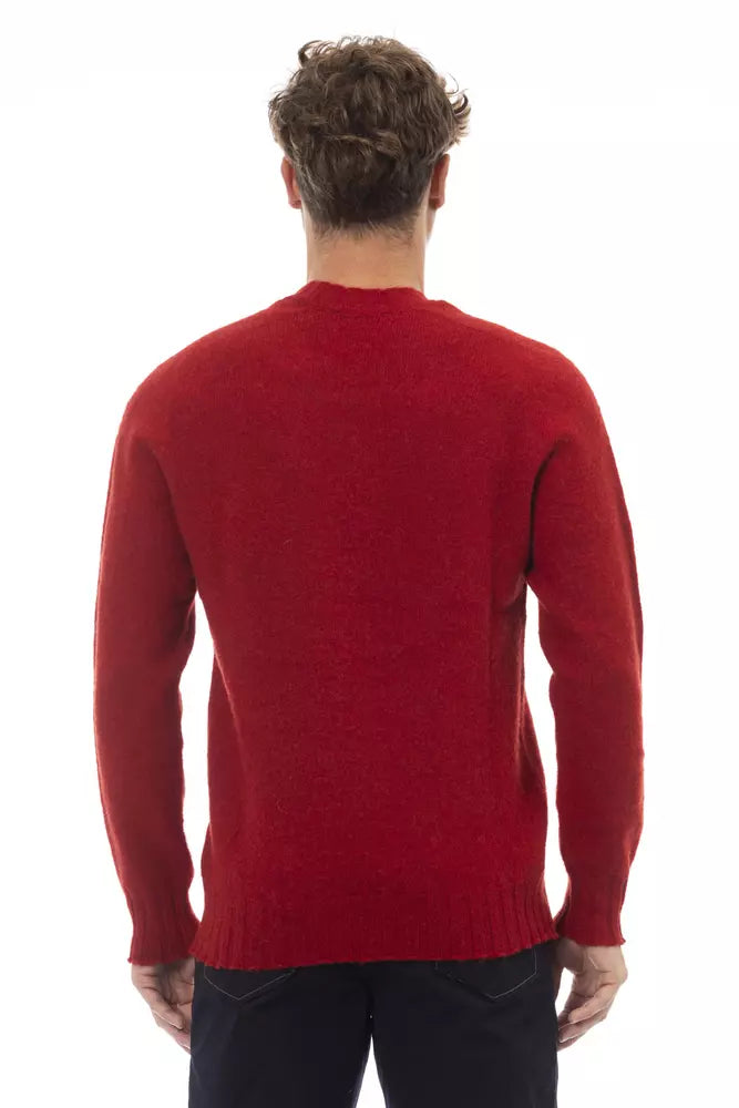 Alpha Studio Red Wool Men Sweater Alpha Studio