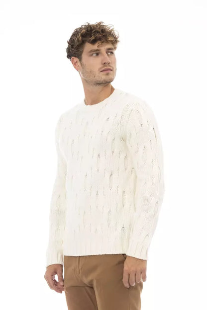 Alpha Studio Beige Wool Men Sweater Alpha Studio