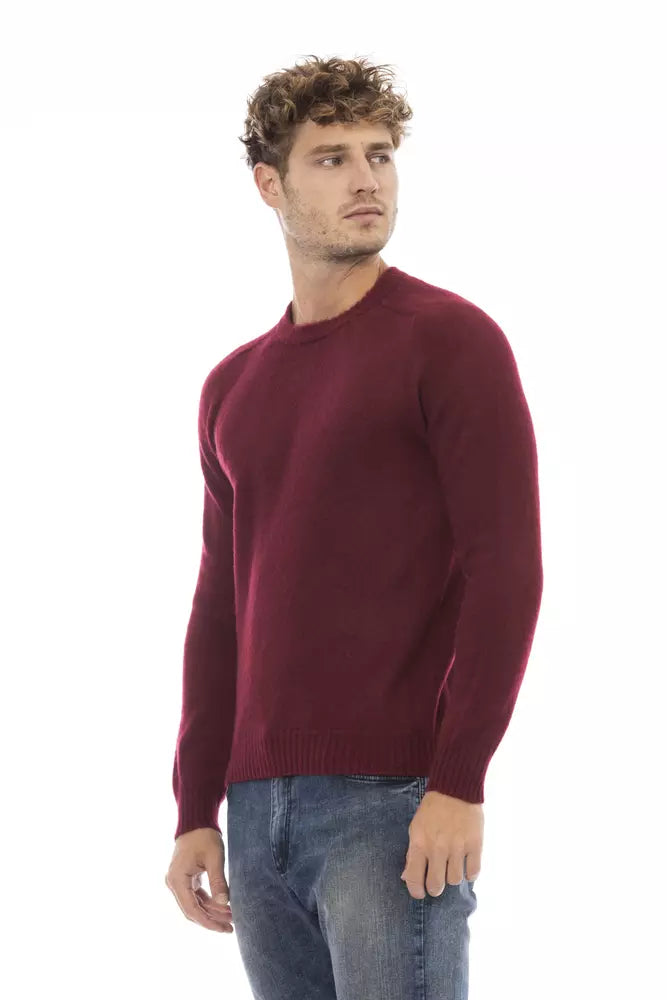 Alpha Studio Red Wool Men Sweater Alpha Studio