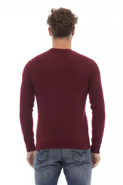 Alpha Studio Red Wool Men Sweater Alpha Studio