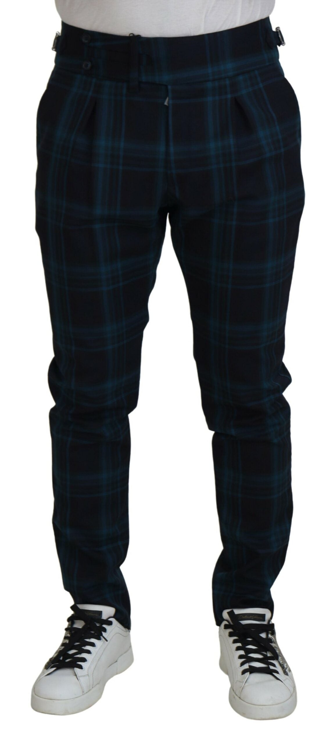 Dolce & Gabbana Elegant Plaid Wool Dress Pants Dolce & Gabbana