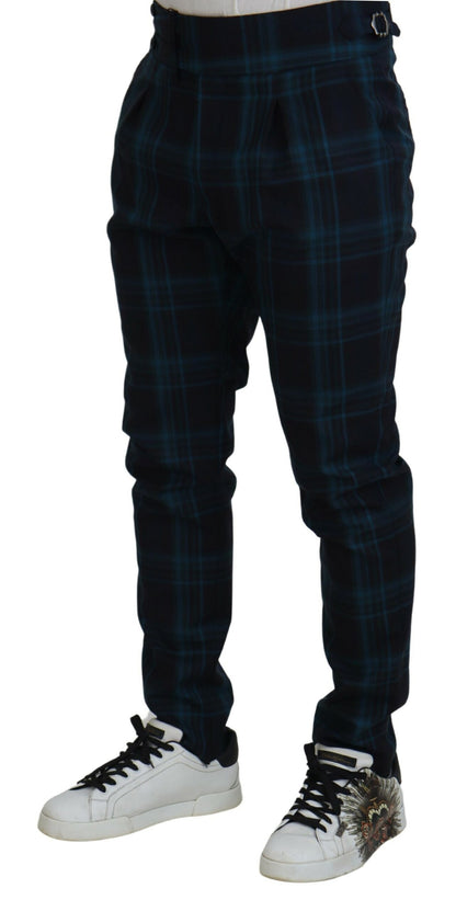 Dolce & Gabbana Elegant Plaid Wool Dress Pants Dolce & Gabbana