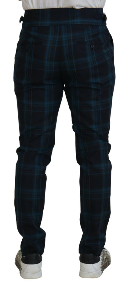 Dolce & Gabbana Elegant Plaid Wool Dress Pants Dolce & Gabbana