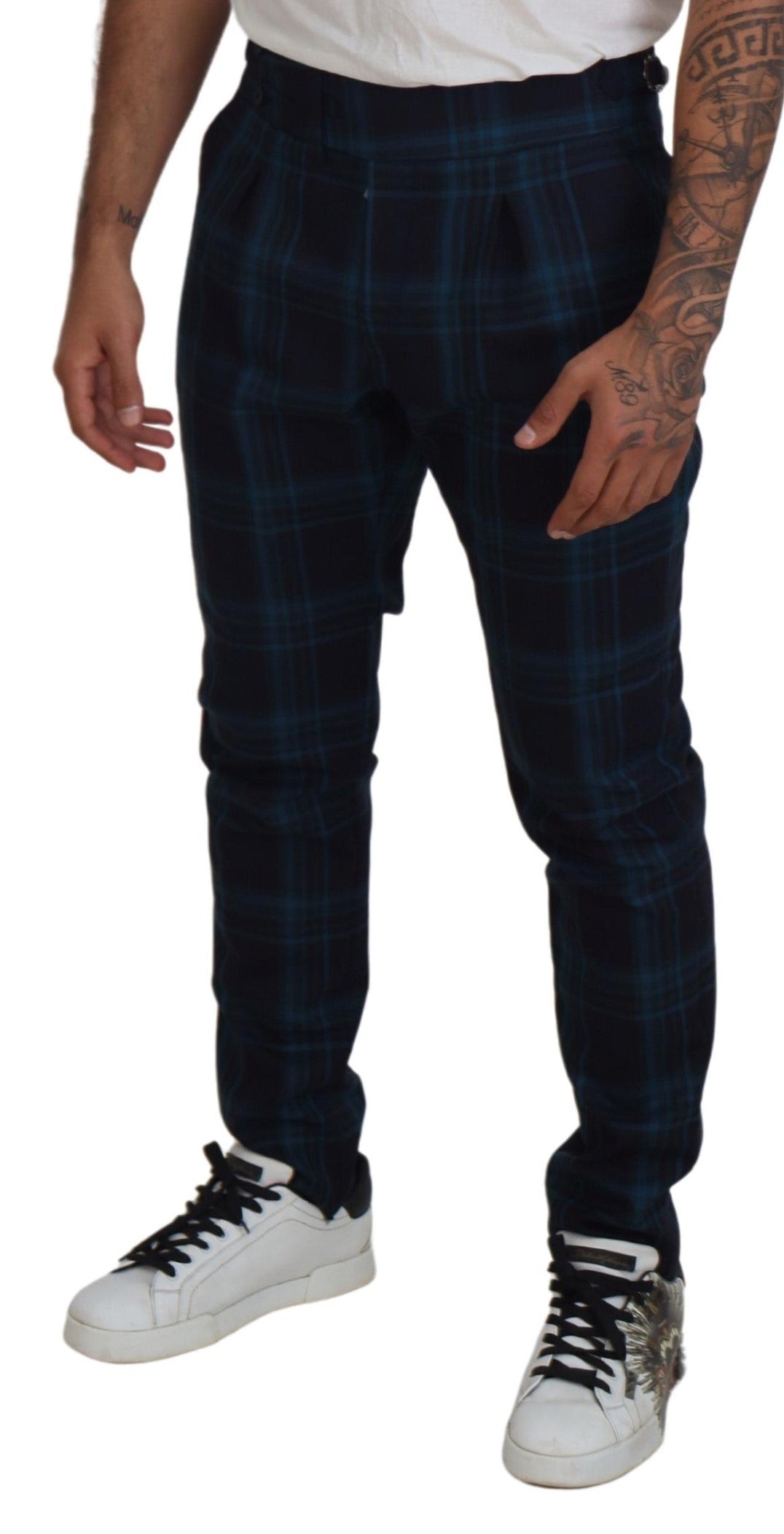 Dolce & Gabbana Elegant Plaid Wool Dress Pants Dolce & Gabbana