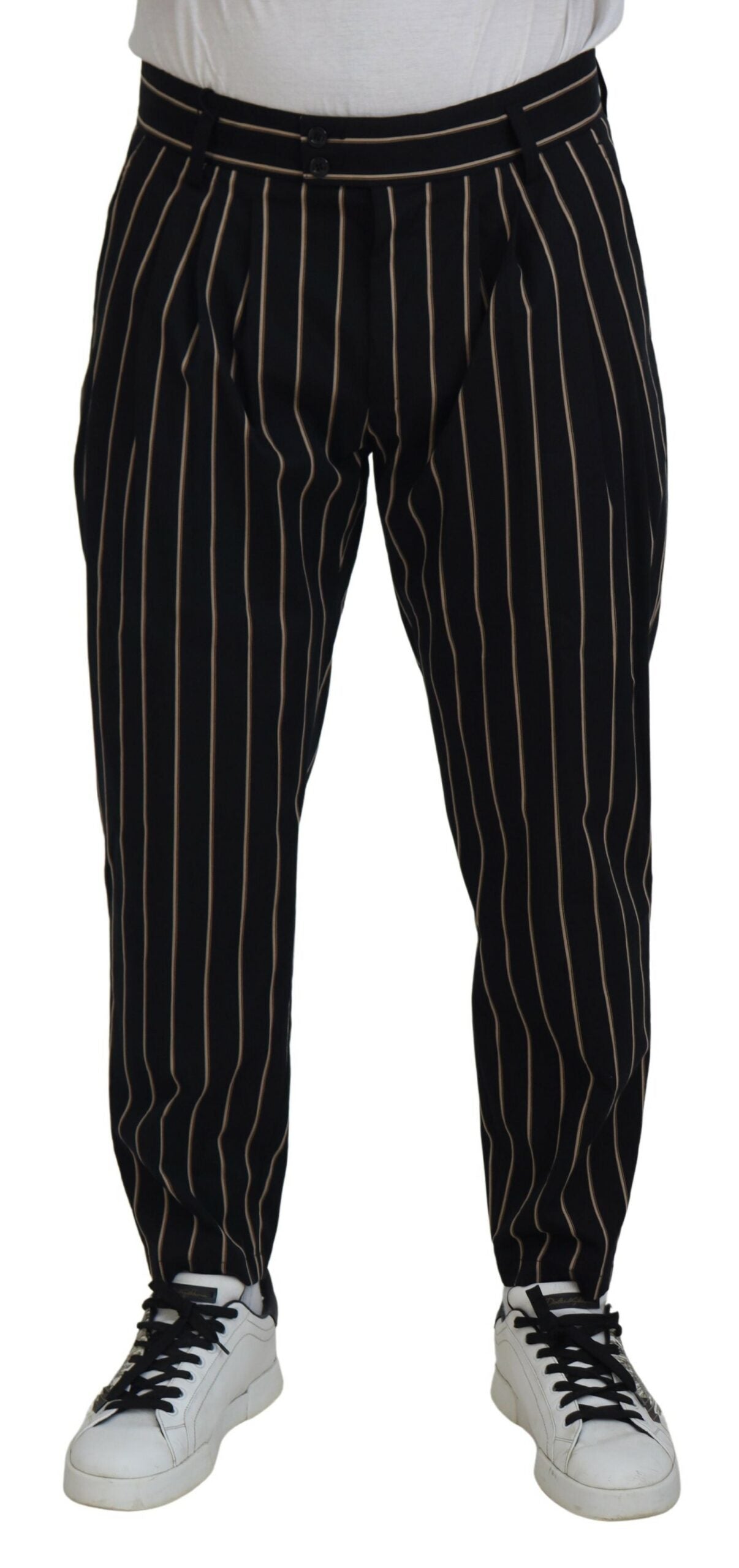 Dolce & Gabbana Elegant Striped Chino Tapered Pants Dolce & Gabbana