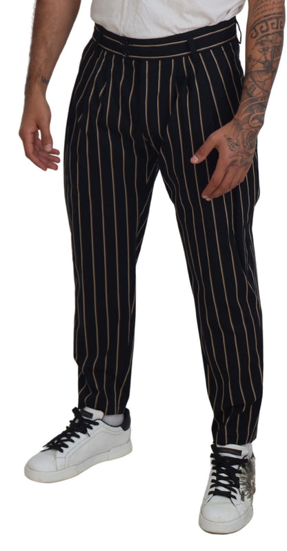 Dolce & Gabbana Elegant Striped Chino Tapered Pants Dolce & Gabbana