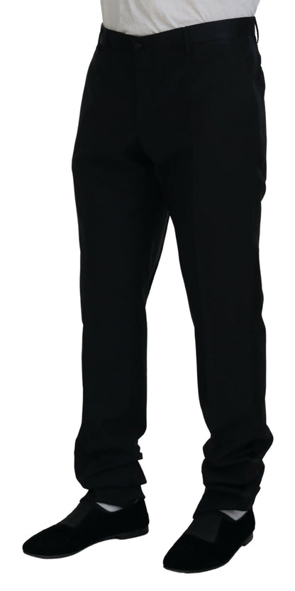 Dolce & Gabbana Elegant Slim Fit Black Dress Trousers Dolce & Gabbana