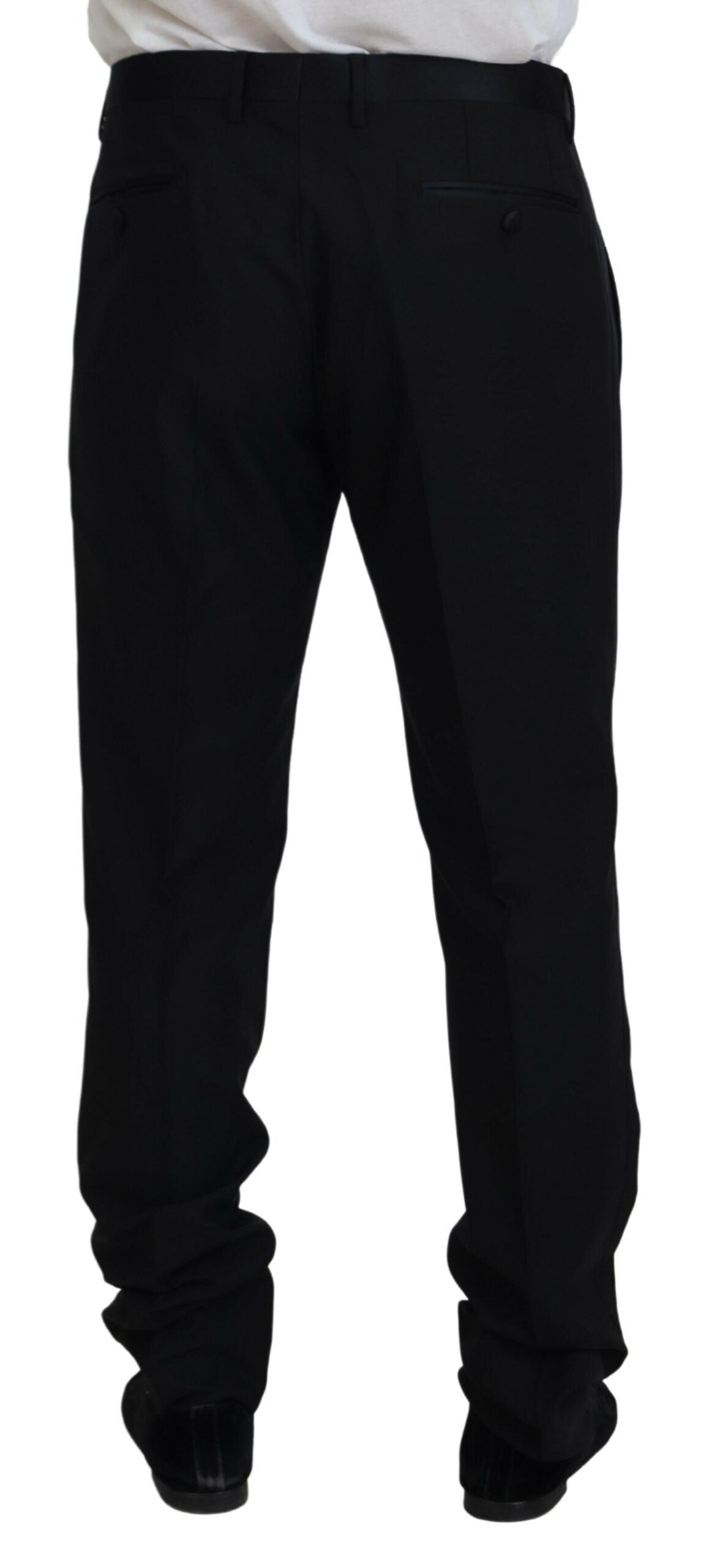 Dolce & Gabbana Elegant Slim Fit Black Dress Trousers Dolce & Gabbana