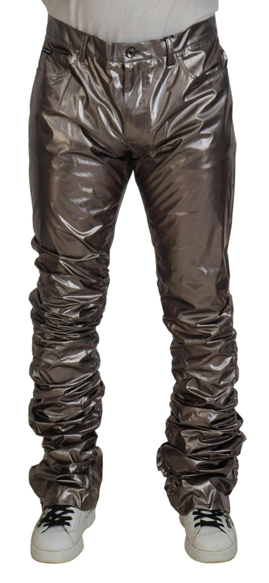 Dolce & Gabbana Metallic Silver Casual Pants Dolce & Gabbana