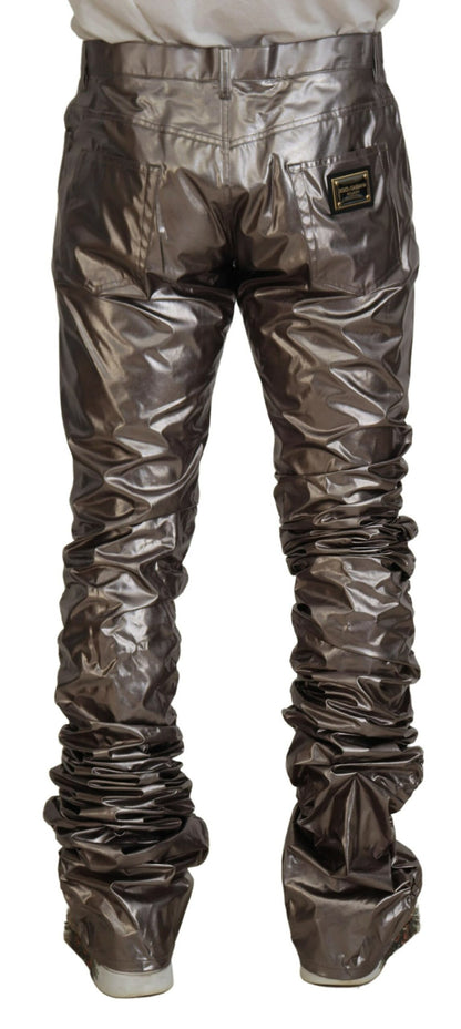 Dolce & Gabbana Metallic Silver Casual Pants Dolce & Gabbana