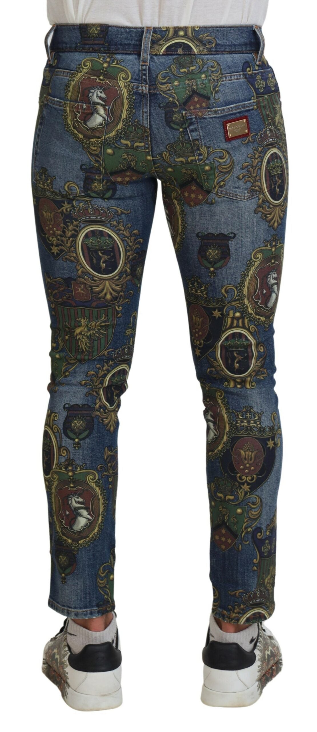 Dolce & Gabbana Elegant Slim-Fit Printed Denim Jeans Dolce & Gabbana