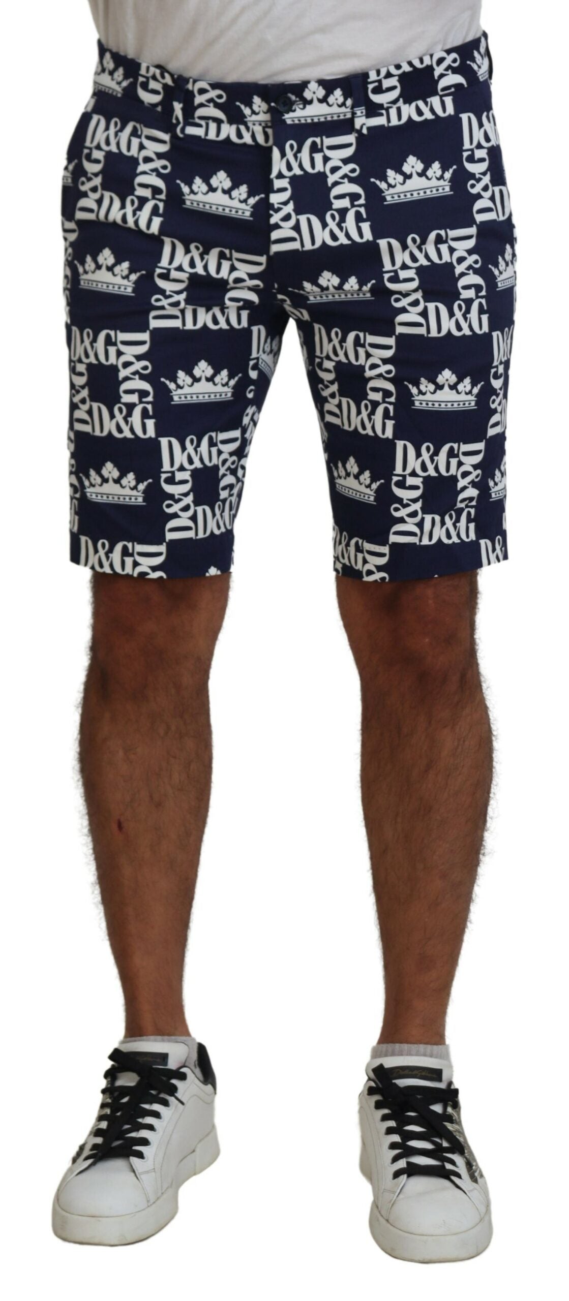 Dolce & Gabbana Casual Crown Print Chinos Shorts Dolce & Gabbana