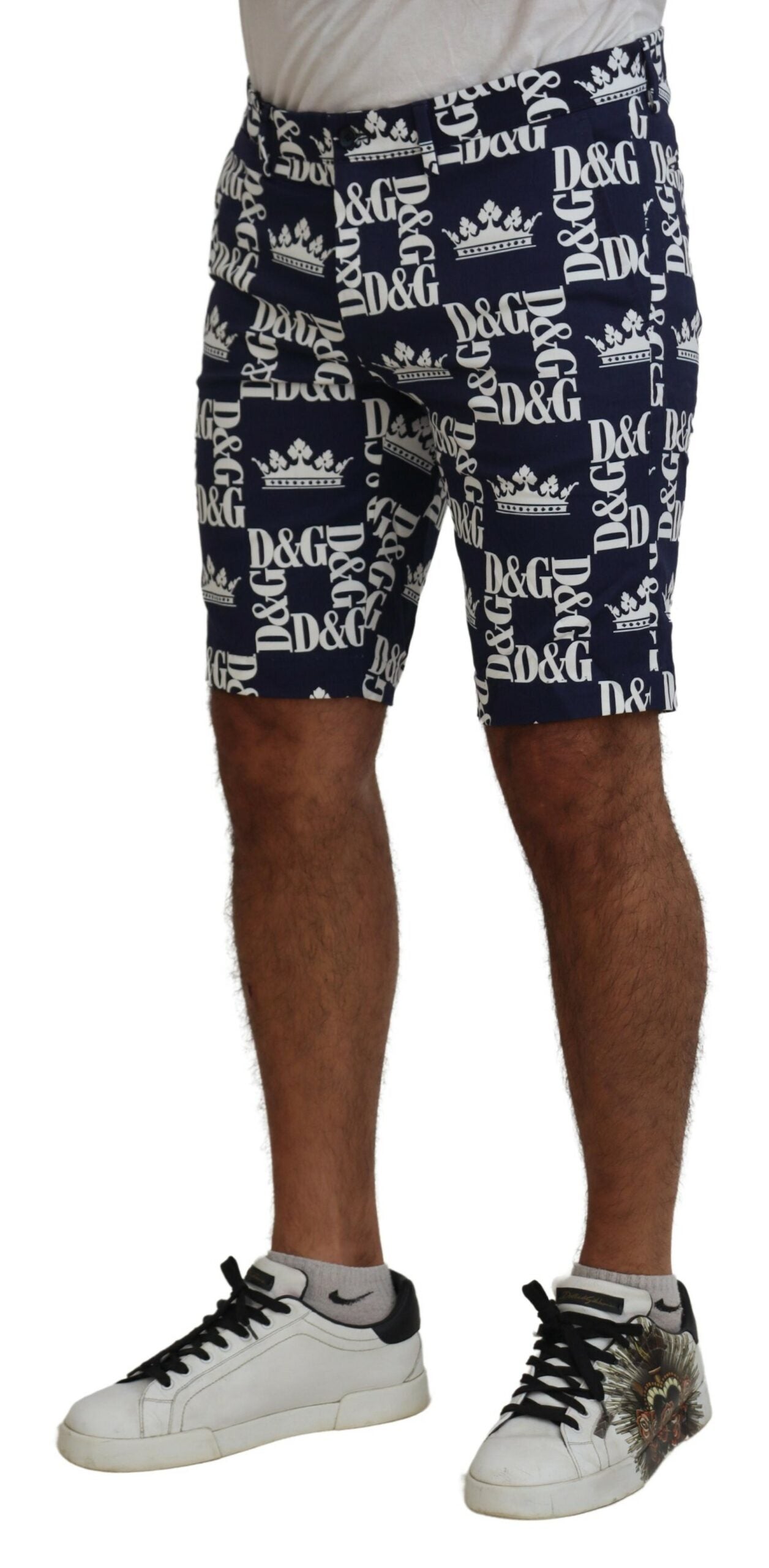 Dolce & Gabbana Casual Crown Print Chinos Shorts Dolce & Gabbana