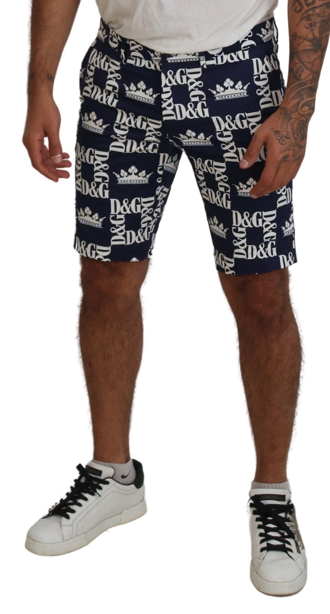 Dolce & Gabbana Casual Crown Print Chinos Shorts Dolce & Gabbana