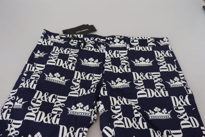 Dolce & Gabbana Casual Crown Print Chinos Shorts Dolce & Gabbana