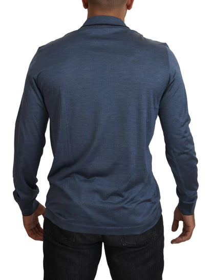 Dolce & Gabbana Elegant Silk Blue Pullover Sweater Dolce & Gabbana