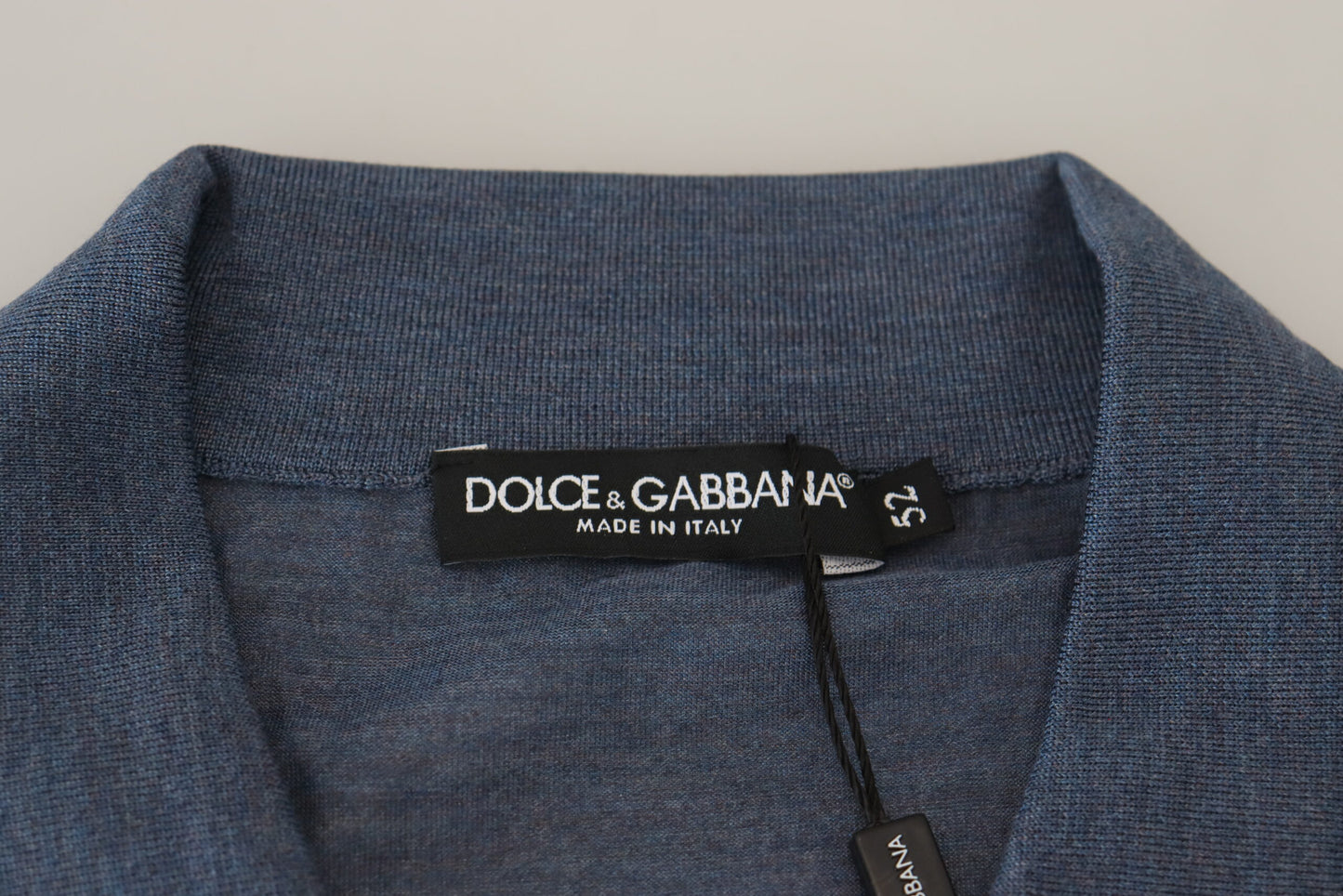 Dolce & Gabbana Elegant Silk Blue Pullover Sweater Dolce & Gabbana