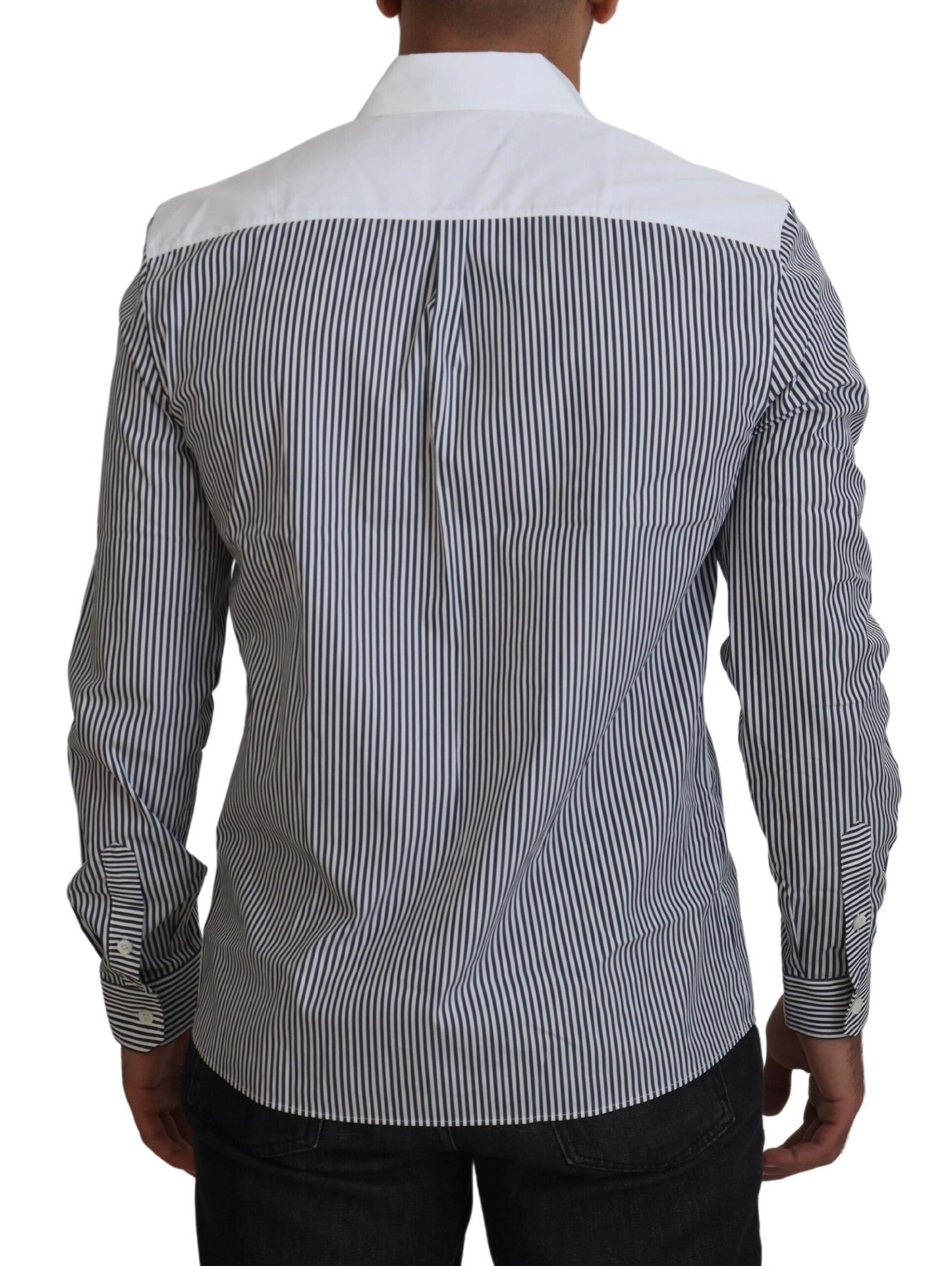 Dolce & Gabbana Slim Fit Striped Casual Shirt with Channel Motive Dolce & Gabbana