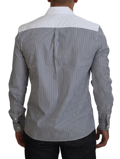 Dolce & Gabbana Slim Fit Striped Casual Shirt with Channel Motive Dolce & Gabbana