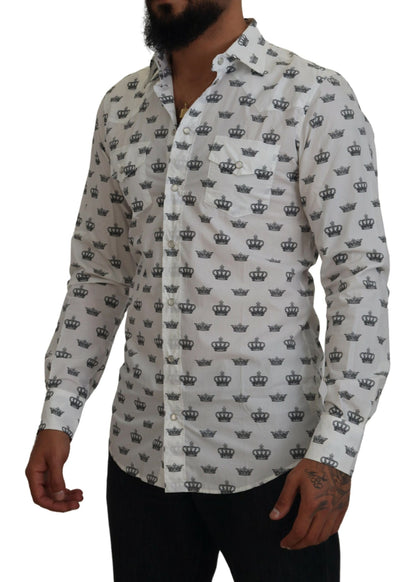 Dolce & Gabbana Slim Fit Crown Print Dress Shirt Dolce & Gabbana