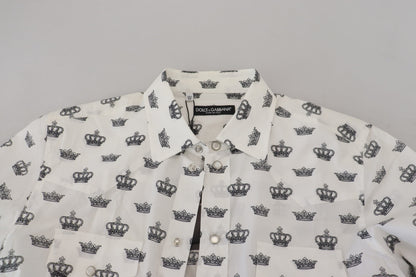 Dolce & Gabbana Slim Fit Crown Print Dress Shirt Dolce & Gabbana