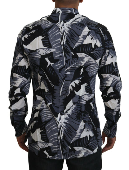 Dolce & Gabbana Multicolor Banana Leaf Print Casual Shirt Dolce & Gabbana