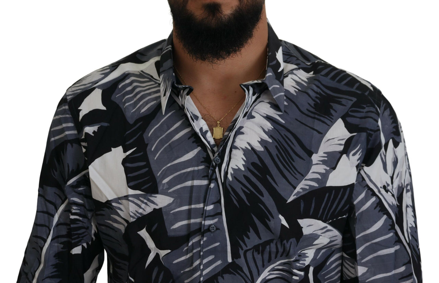 Dolce & Gabbana Multicolor Banana Leaf Print Casual Shirt Dolce & Gabbana