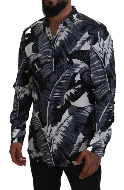 Dolce & Gabbana Multicolor Banana Leaf Print Casual Shirt Dolce & Gabbana