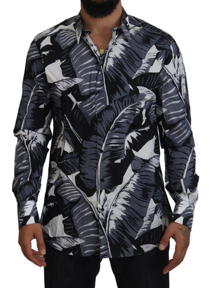 Dolce & Gabbana Multicolor Banana Leaf Print Casual Shirt Dolce & Gabbana