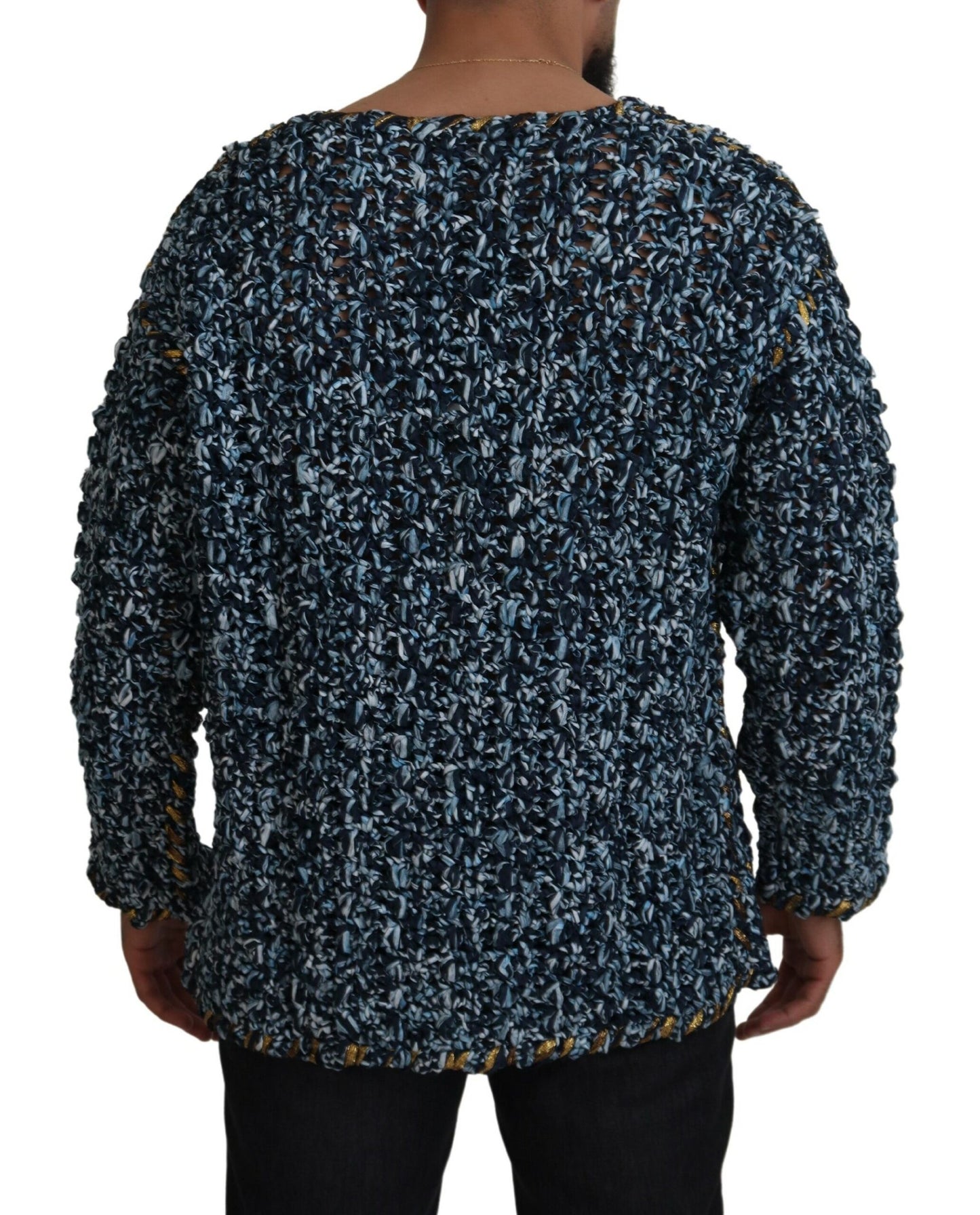 Dolce & Gabbana Elegant Blue V-Neck Cardigan Sweater Dolce & Gabbana