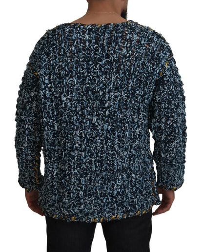 Dolce & Gabbana Elegant Blue V-Neck Cardigan Sweater Dolce & Gabbana