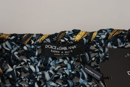 Dolce & Gabbana Elegant Blue V-Neck Cardigan Sweater Dolce & Gabbana