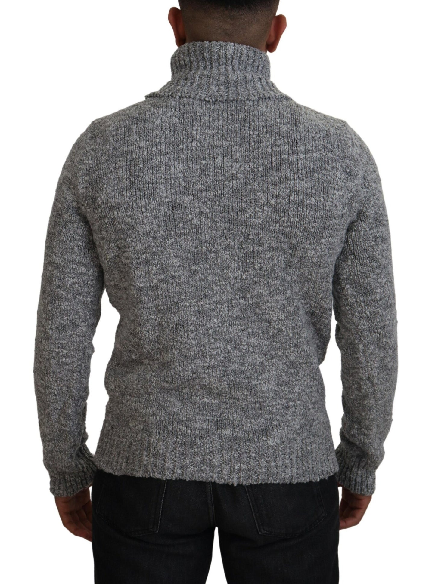 Dolce & Gabbana Elegant Gray Wool-Blend Turtleneck Sweater Dolce & Gabbana