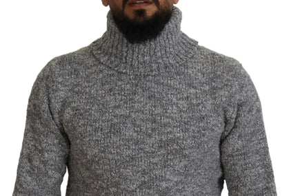 Dolce & Gabbana Elegant Gray Wool-Blend Turtleneck Sweater Dolce & Gabbana