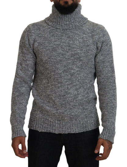 Dolce & Gabbana Elegant Gray Wool-Blend Turtleneck Sweater Dolce & Gabbana