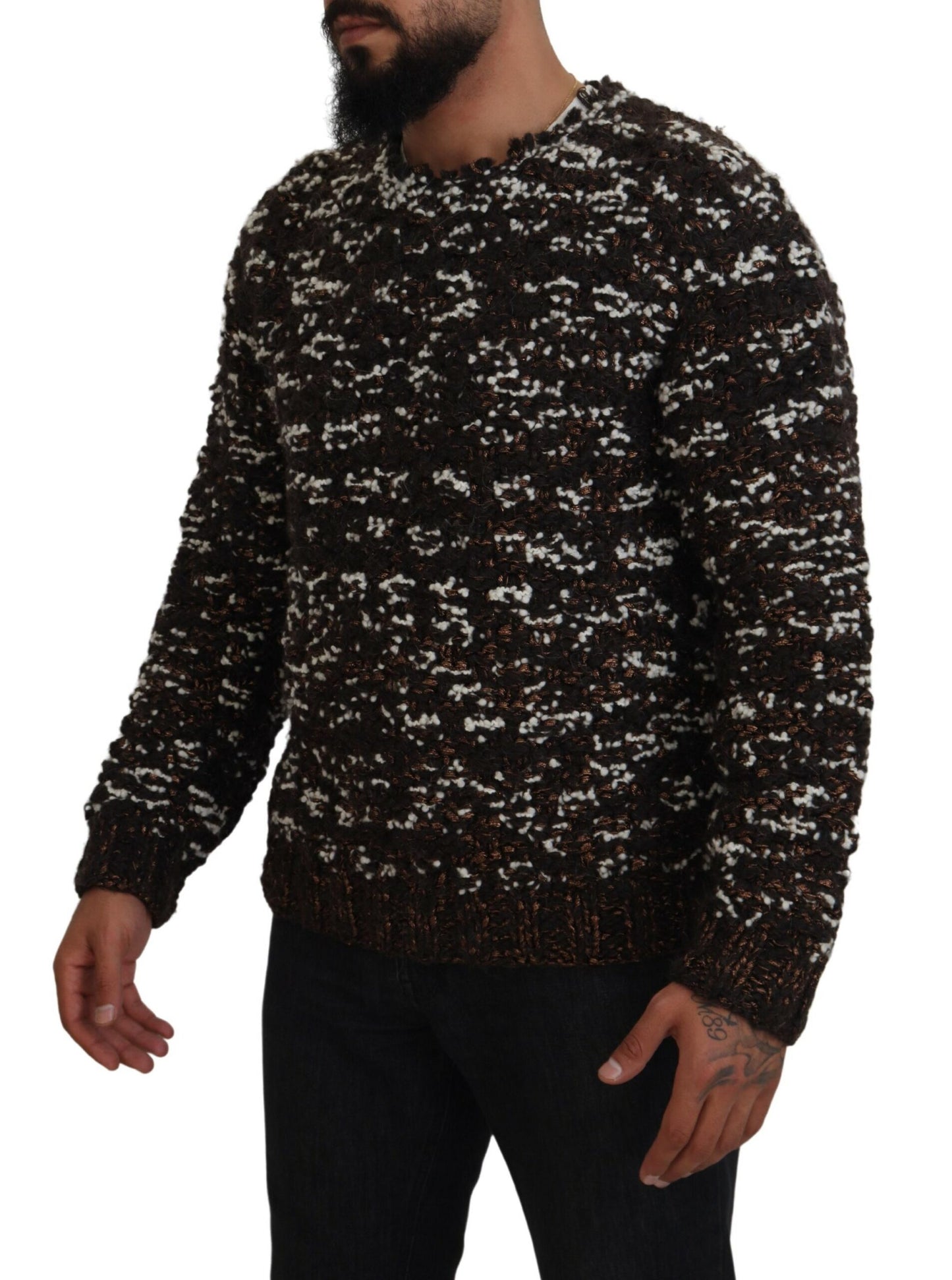 Dolce & Gabbana Elegant Bronze Knit Pullover Sweater Dolce & Gabbana