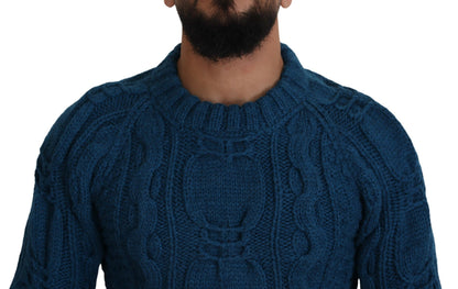 Dolce & Gabbana Elegant Blue Crewneck Sweater Dolce & Gabbana