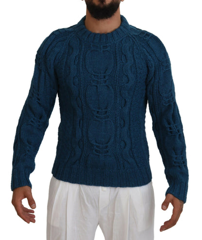 Dolce & Gabbana Elegant Blue Crewneck Sweater Dolce & Gabbana