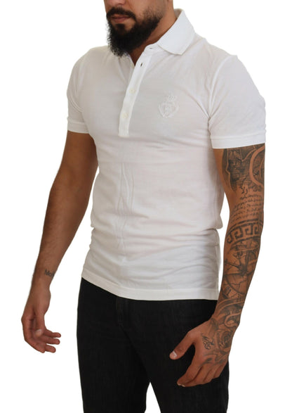 Dolce & Gabbana Elegant White Cotton Blend Polo Dolce & Gabbana