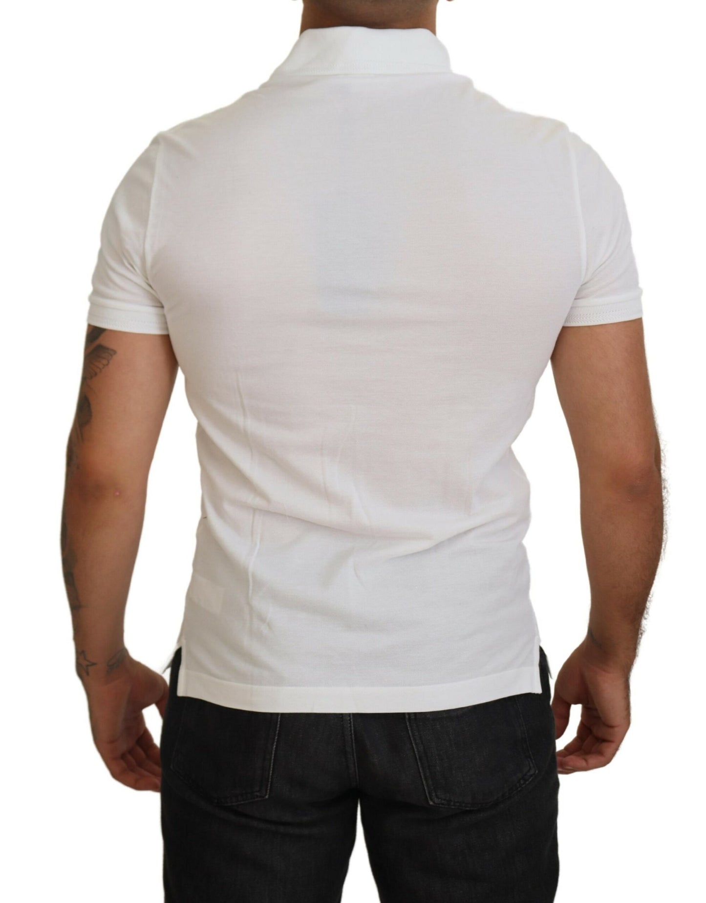 Dolce & Gabbana Elegant White Cotton Blend Polo Dolce & Gabbana