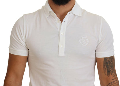 Dolce & Gabbana Elegant White Cotton Blend Polo Dolce & Gabbana