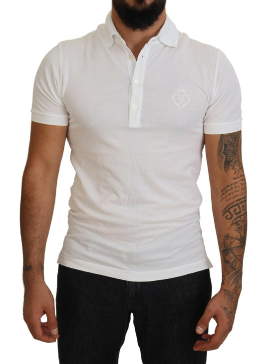 Dolce & Gabbana Elegant White Cotton Blend Polo Dolce & Gabbana