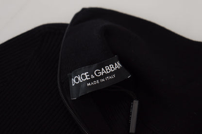 Dolce & Gabbana Elegant Black Wool Half Zip Turtleneck Sweater Dolce & Gabbana