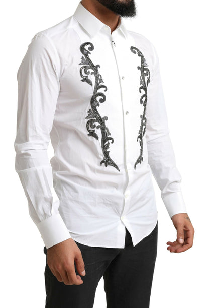 Dolce & Gabbana Italian Designer Slim Fit Tuxedo Shirt Dolce & Gabbana