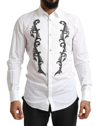 Dolce & Gabbana Italian Designer Slim Fit Tuxedo Shirt Dolce & Gabbana