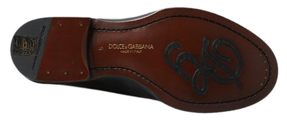 Dolce & Gabbana Elegant Black Leather Slipper Loafers Dolce & Gabbana