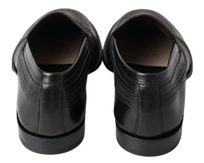 Dolce & Gabbana Elegant Black Leather Slipper Loafers Dolce & Gabbana