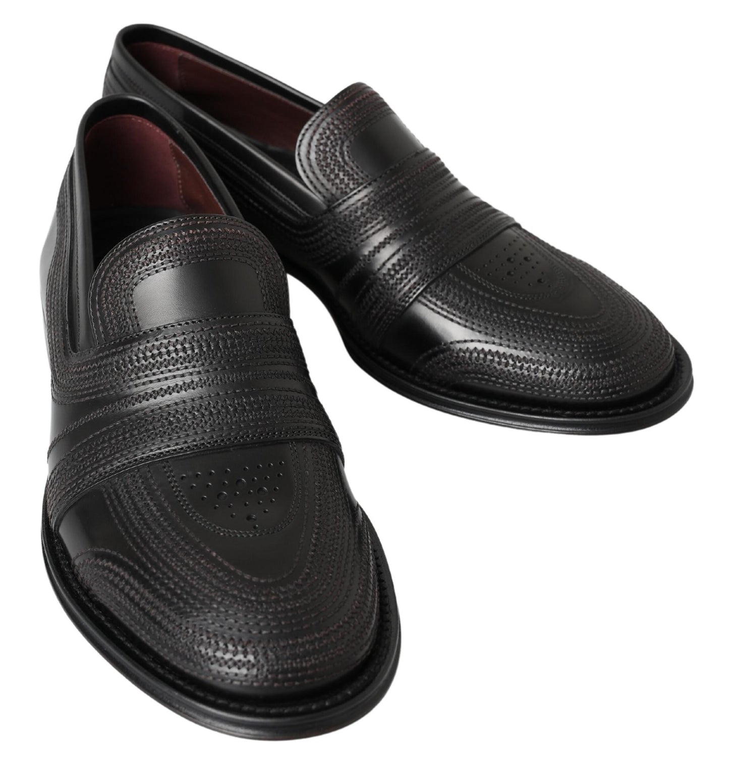 Dolce & Gabbana Elegant Black Leather Slipper Loafers Dolce & Gabbana