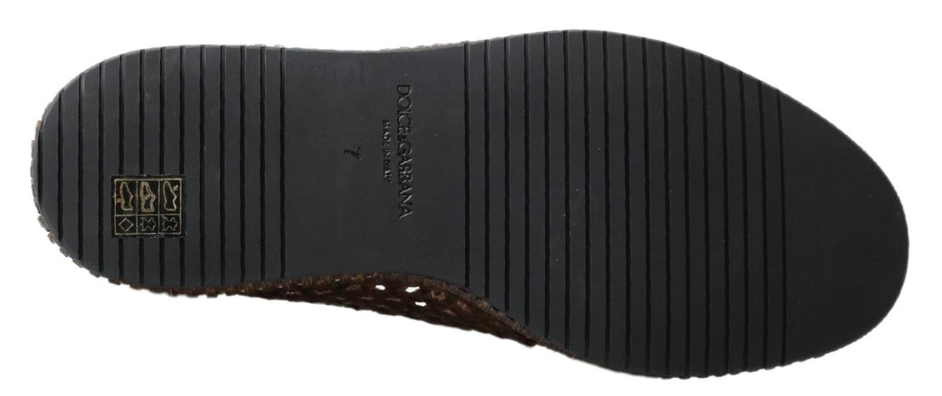 Dolce & Gabbana Elegant Leather Slipper Loafers in Brown Dolce & Gabbana